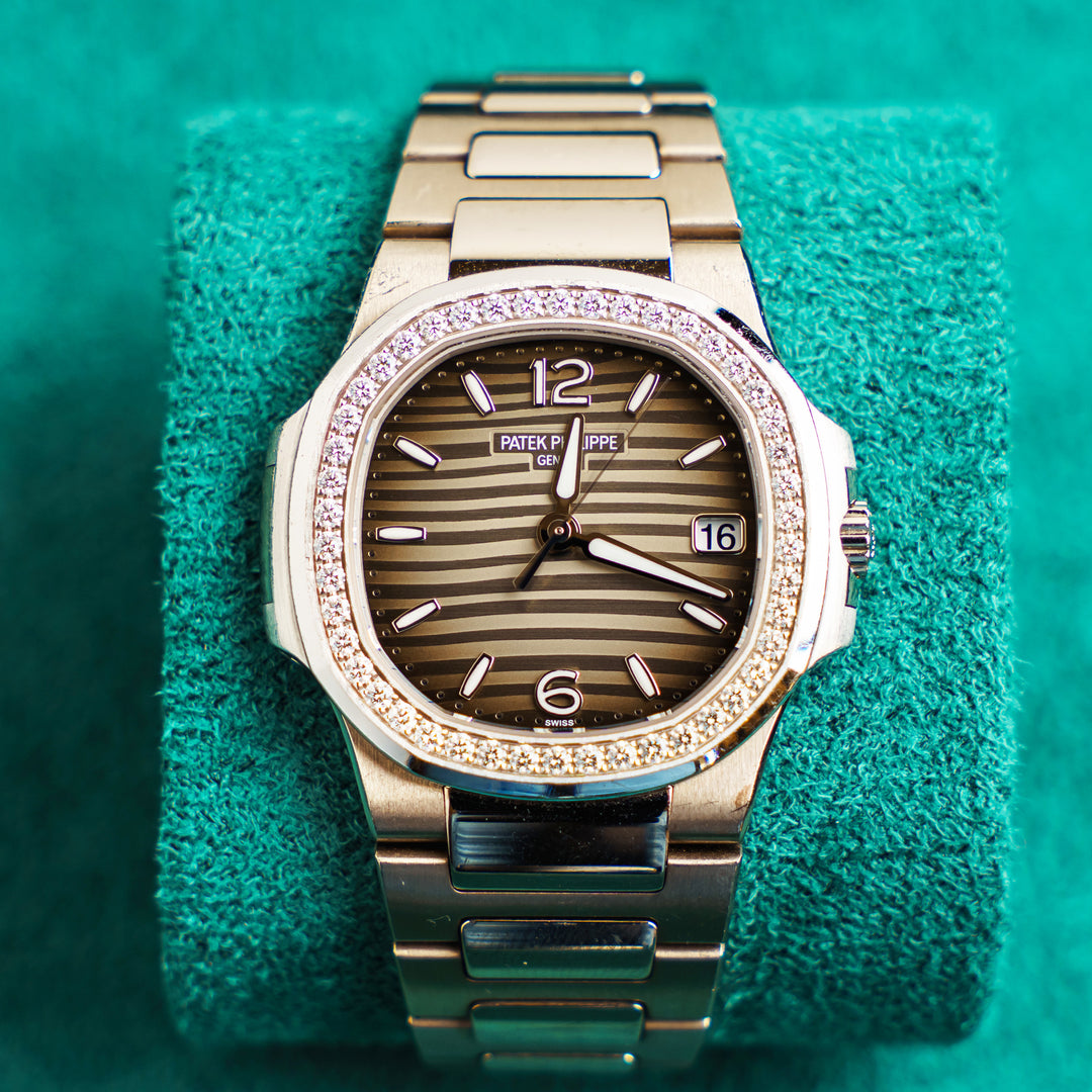 Patek Philippe Nautilus 18k White Gold 32mm Ref. 7010/1G W/Diamond Bezel | 2022