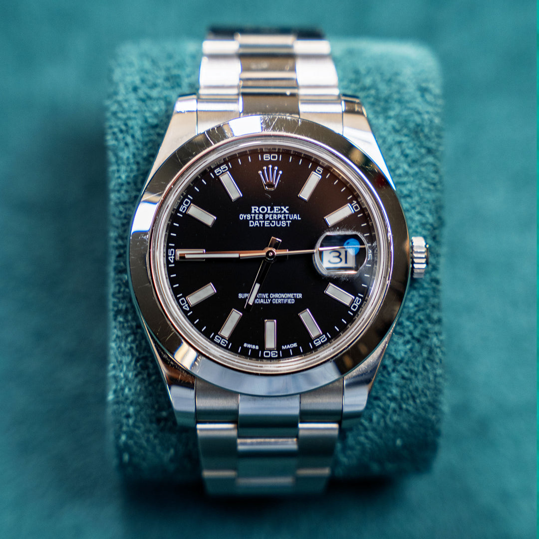 Rolex Datejust Ref 116300 Black Dial, White Stick Oyster